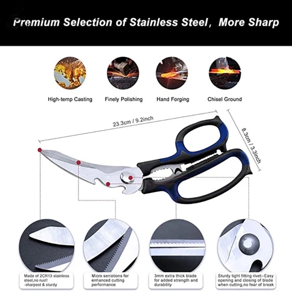 Heavy Duty Kitchen Scissors Stainless Steel Poultry Shears for Chicken Bone and Food Prep