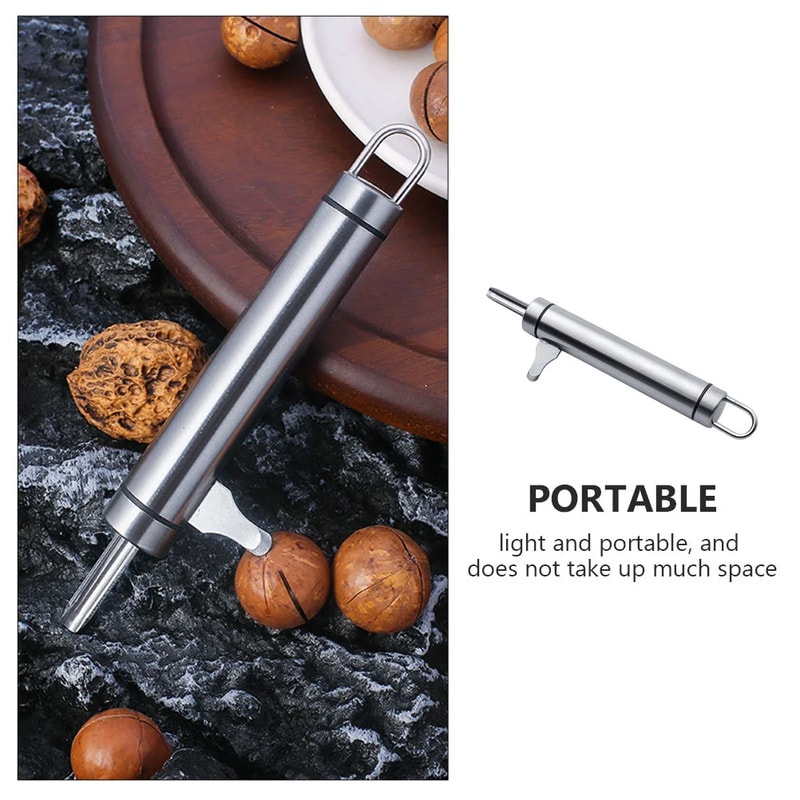 Stainless Steel Macadamia Nut Opener And Walnut Sheller Tool With Pick 4