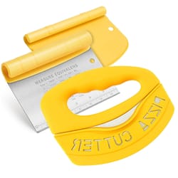 stainless steel bench scraper and dough cutter with measuring scale for baking and pizza