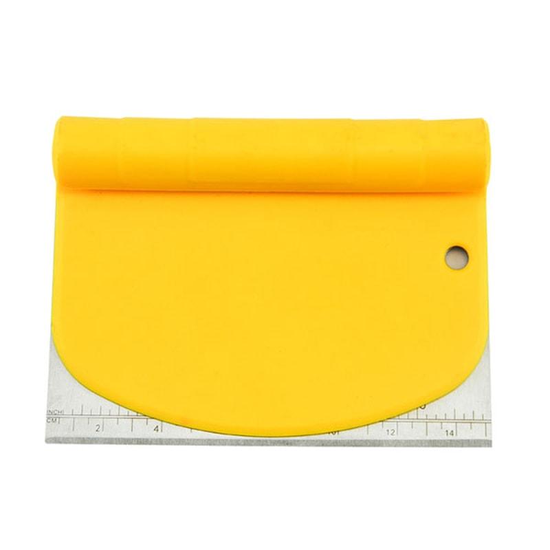 Stainless Steel Bench Scraper and Dough Cutter with Measuring Scale for Baking and Pizza