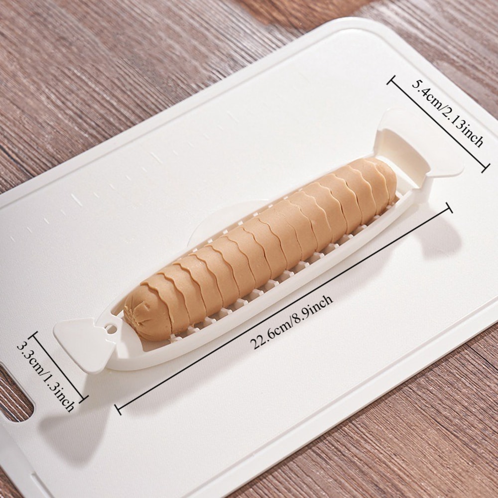 Fish Shaped Banana Slicer And Sausage Slicer Wave Cutter Kitchen Gadget 3