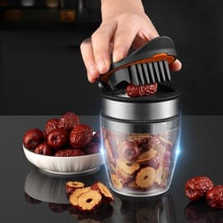 stainless steel fruit slicer cup for grapes, strawberries and cherry tomatoes