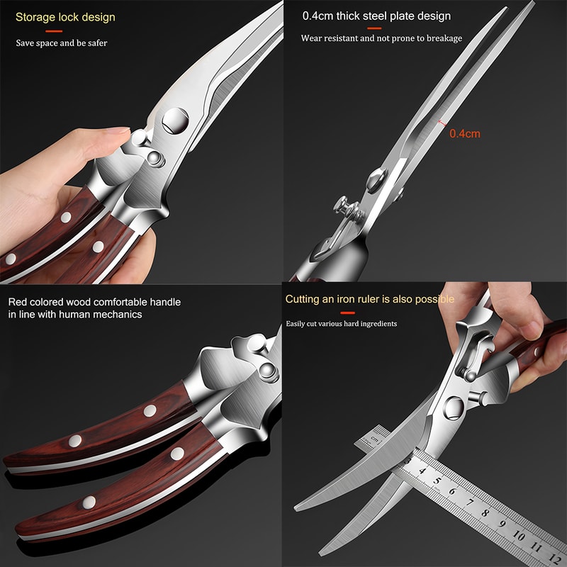 Multi Purpose Poultry Shears and Kitchen Scissors with Fish Scaler