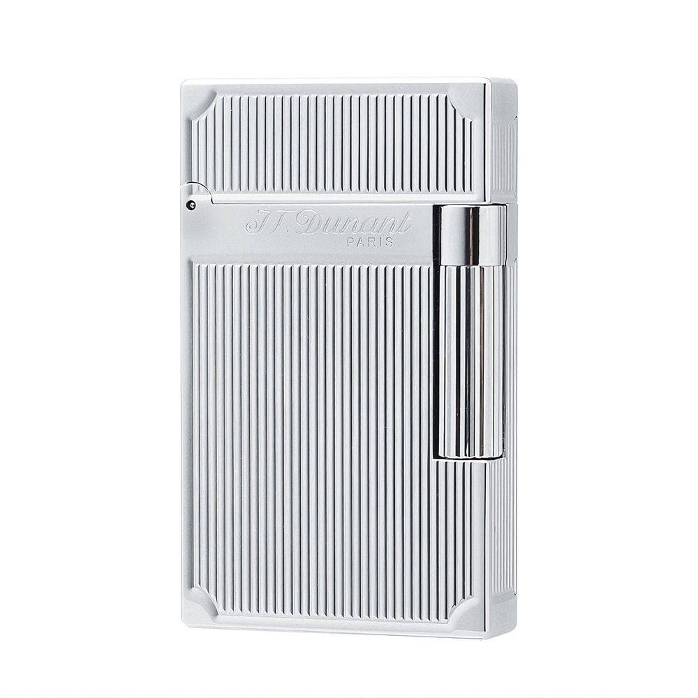 Dunant Brass Butane Lighter with Ping Sound and Vertical Stripe Design