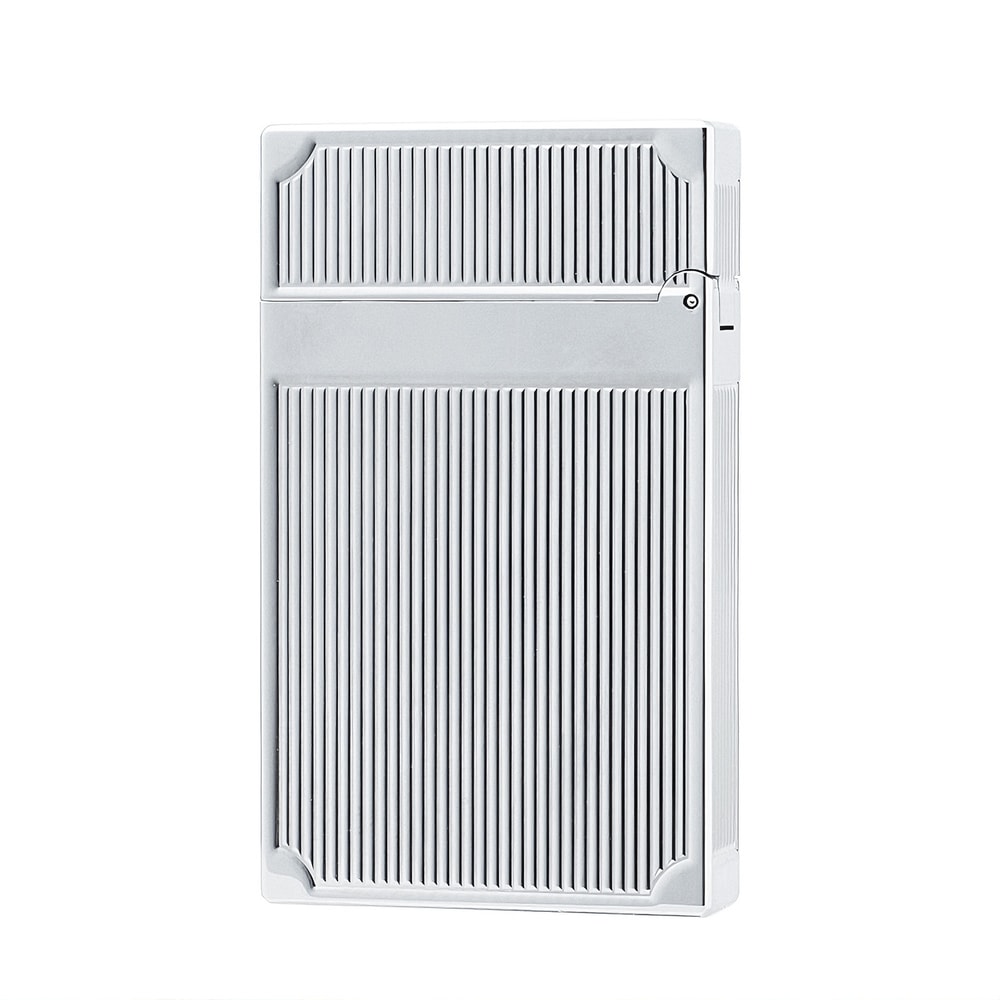 Dunant Brass Butane Lighter with Ping Sound and Vertical Stripe Design