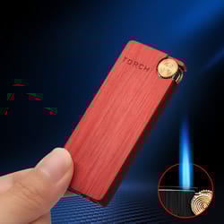 windproof butane torch lighter with blue flame portable cigar lighter gift for men