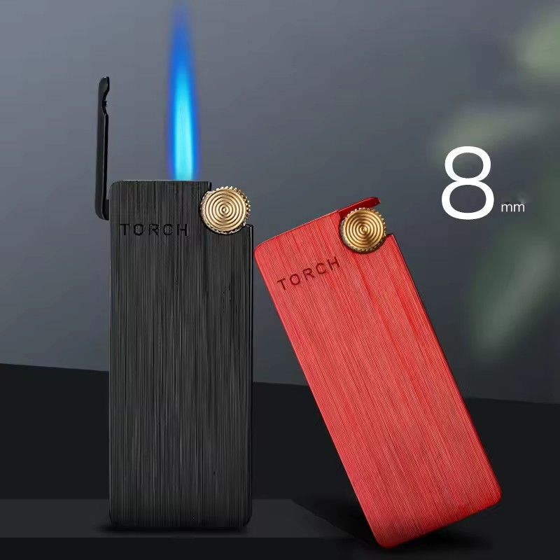 Windproof Butane Torch Lighter with Blue Flame Portable Cigar Lighter Gift for Men
