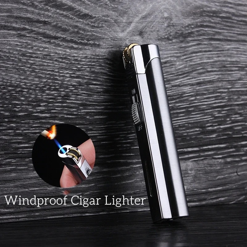Windproof Torch Lighter Refillable Blue Flame Metal Lighter