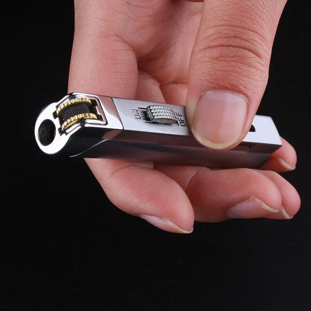 Windproof Torch Lighter Refillable Blue Flame Metal Lighter