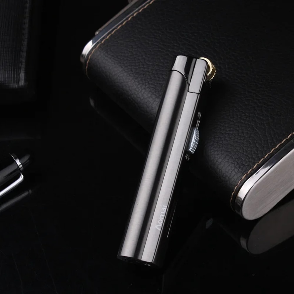 Windproof Torch Lighter Refillable Blue Flame Metal Lighter