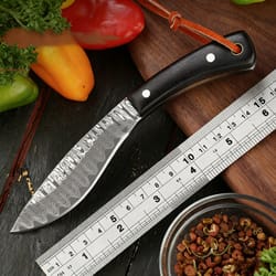 damascus pattern boning knife for meat trimming and butcher prep