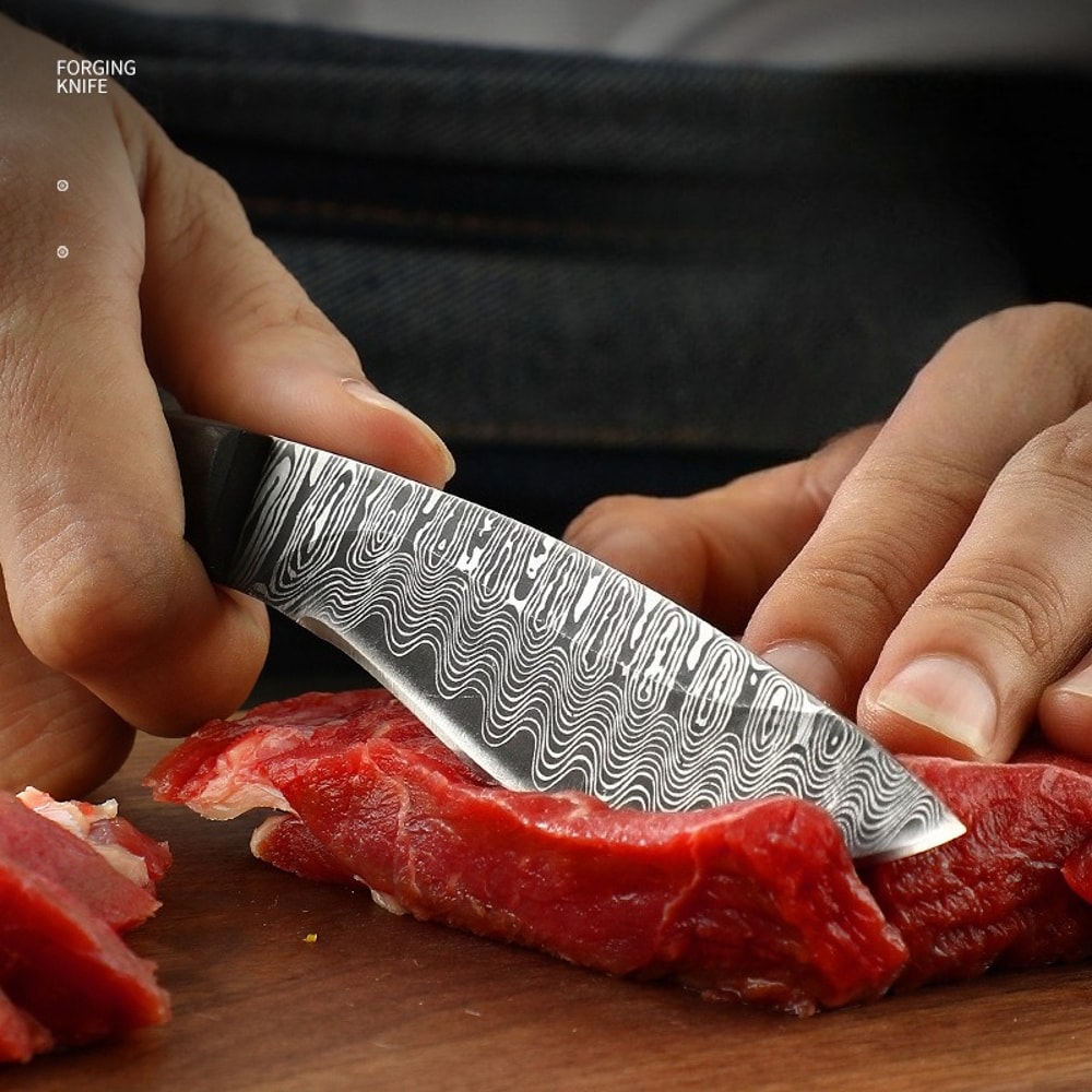 Damascus Pattern Boning Knife For Meat Trimming And Butcher Prep 1