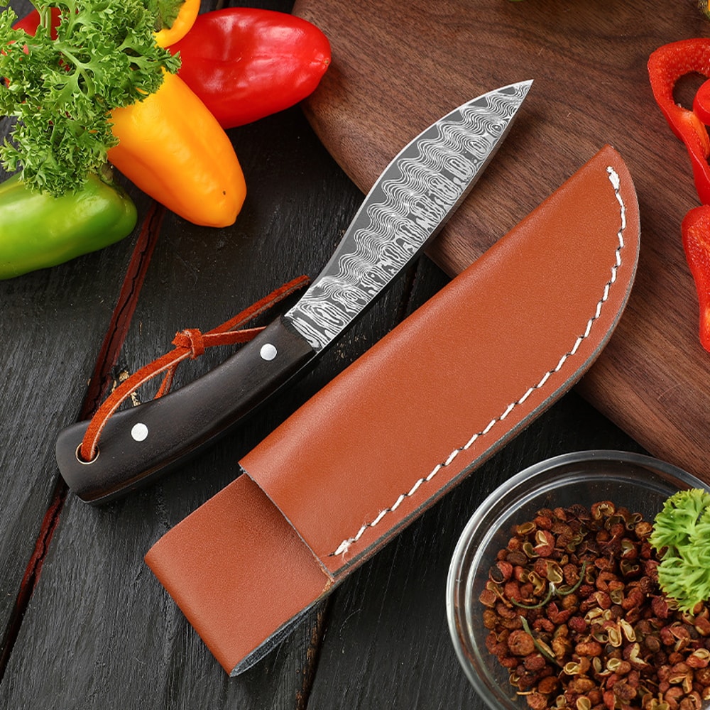 Damascus Pattern Boning Knife For Meat Trimming And Butcher Prep 4