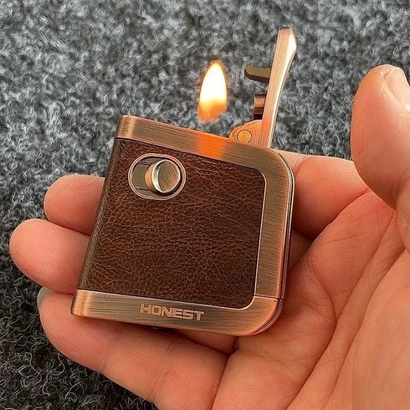 HONEST Vintage Windproof Lighter Refillable Metal Gift For Men 0
