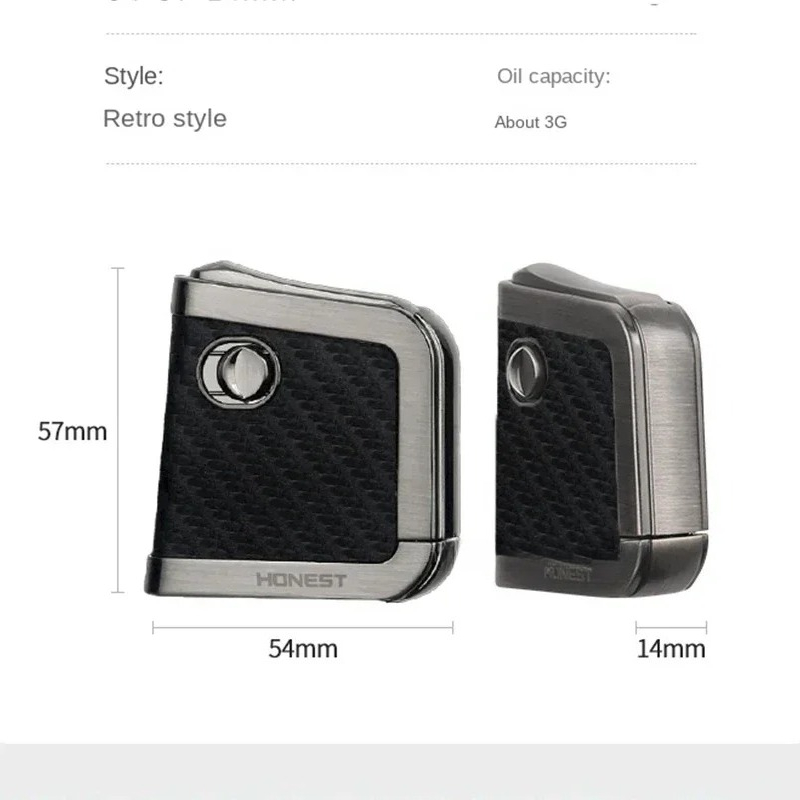 HONEST Vintage Windproof Lighter Refillable Metal Gift For Men 5