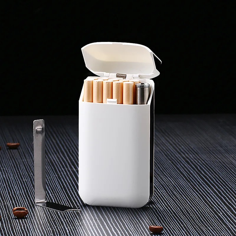Cigarette Case With Lighter USB Rechargeable Windproof Flameless Holder 10