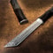 Handmade Damascus Steel Fixed Blade Knife with Bamboo Wood Handle