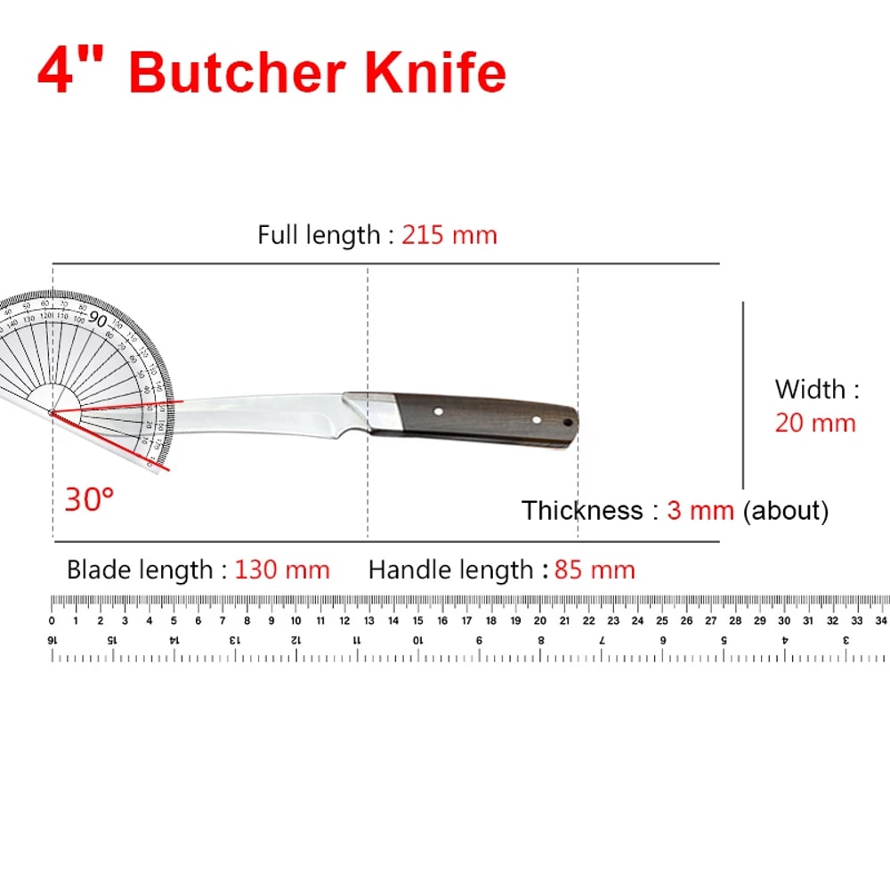 Stainless Steel Boning Knife with Protective Sleeve for Meat, Fruit and Everyday Prep