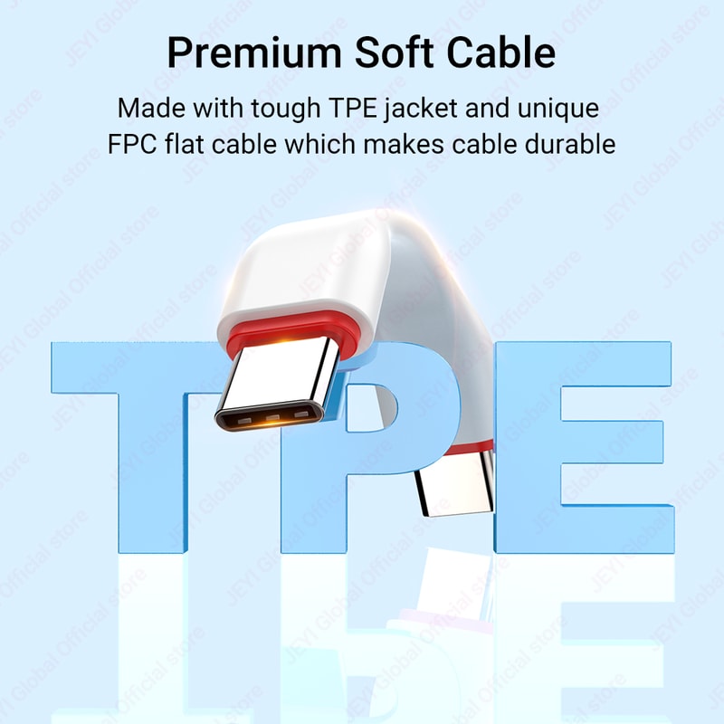 Short USB C Cable Thunderbolt Right Angle Fast Charge Cable 2