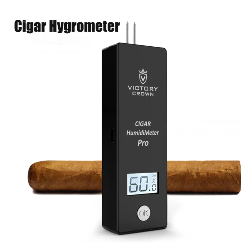 Portable Cigar Hygrometer LCD Tobacco Moisture Meter For Humidor Accuracy 3