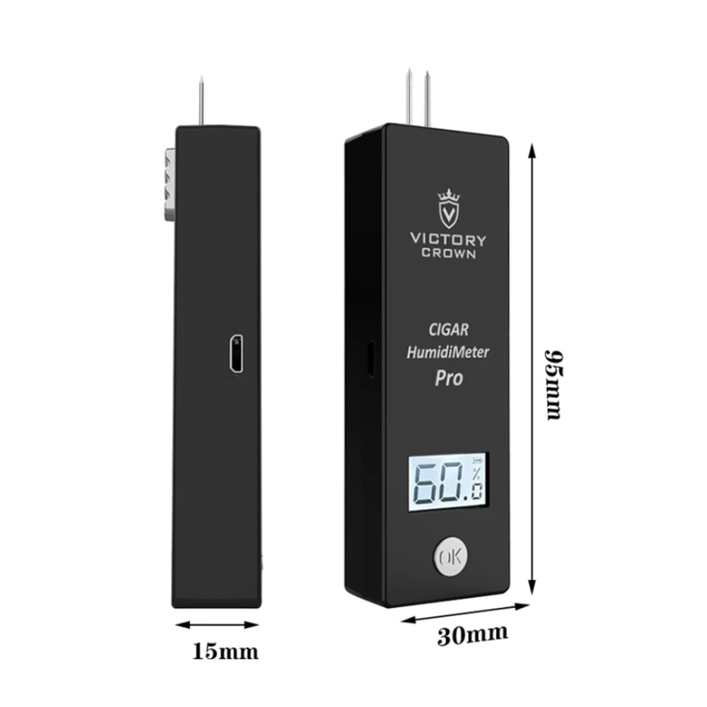 Portable Cigar Hygrometer LCD Tobacco Moisture Meter For Humidor Accuracy 5