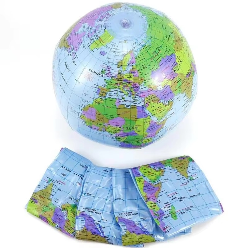 Kids Inflatable Globe Geography Toy Educational Beach Ball World Map 0