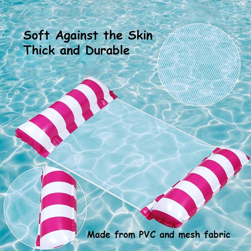 Inflatable Water Hammock Pool Float for Adults Foldable Summer Lounger