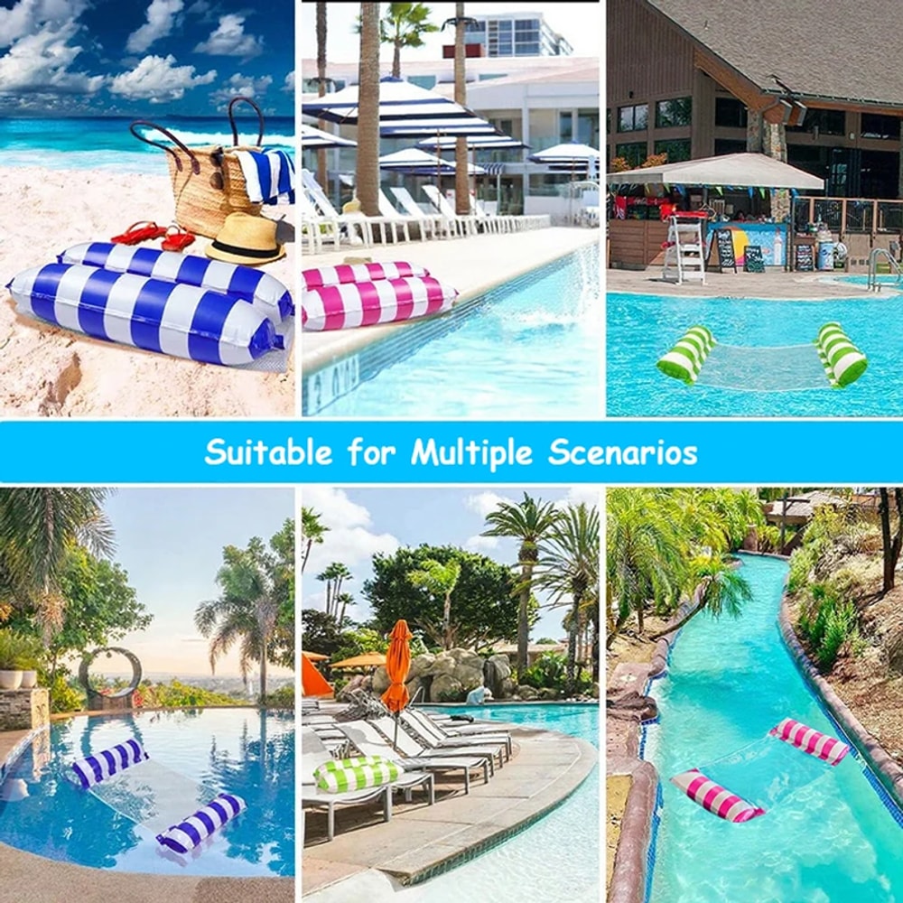 Inflatable Water Hammock Pool Float for Adults Foldable Summer Lounger