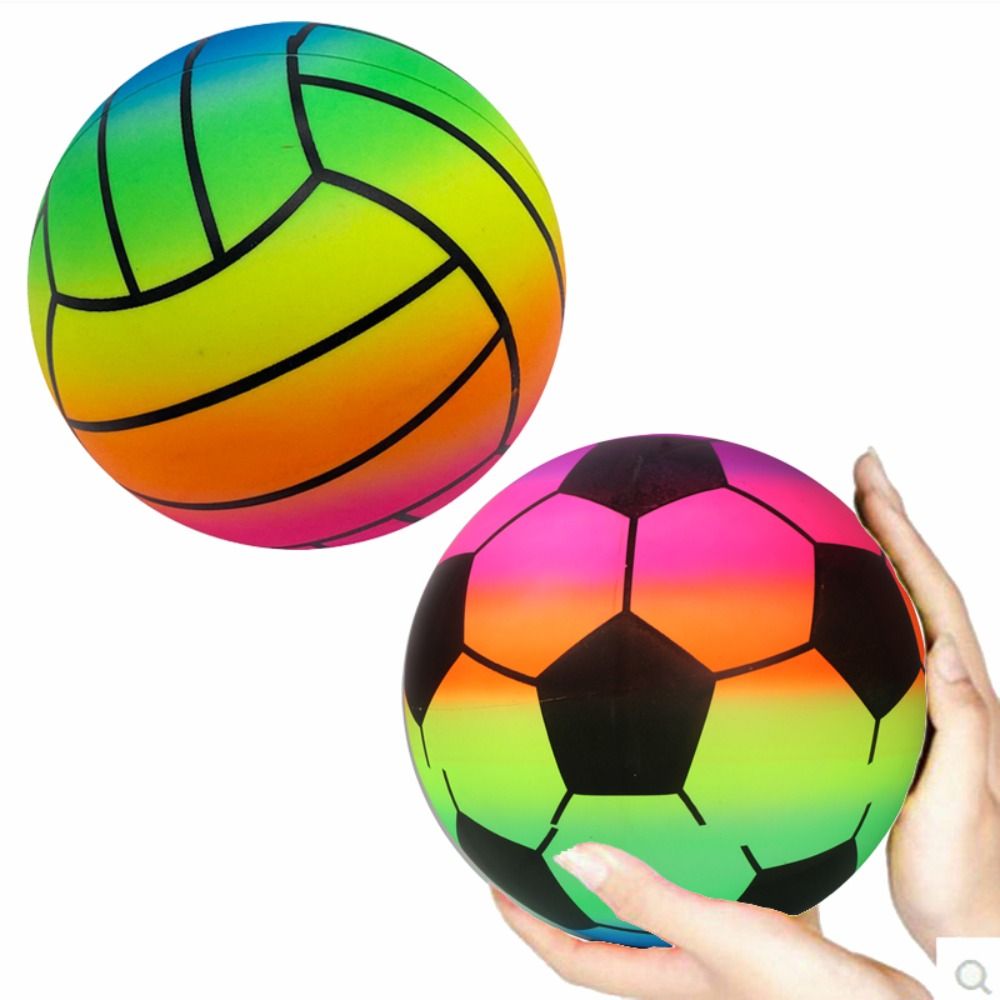 Rainbow Inflatable Beach Ball 22cm Thick PVC Pool And Beach Play Ball 2