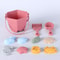Soft Silicone Beach Bucket Set for Kids with Shovel and Sand Molds