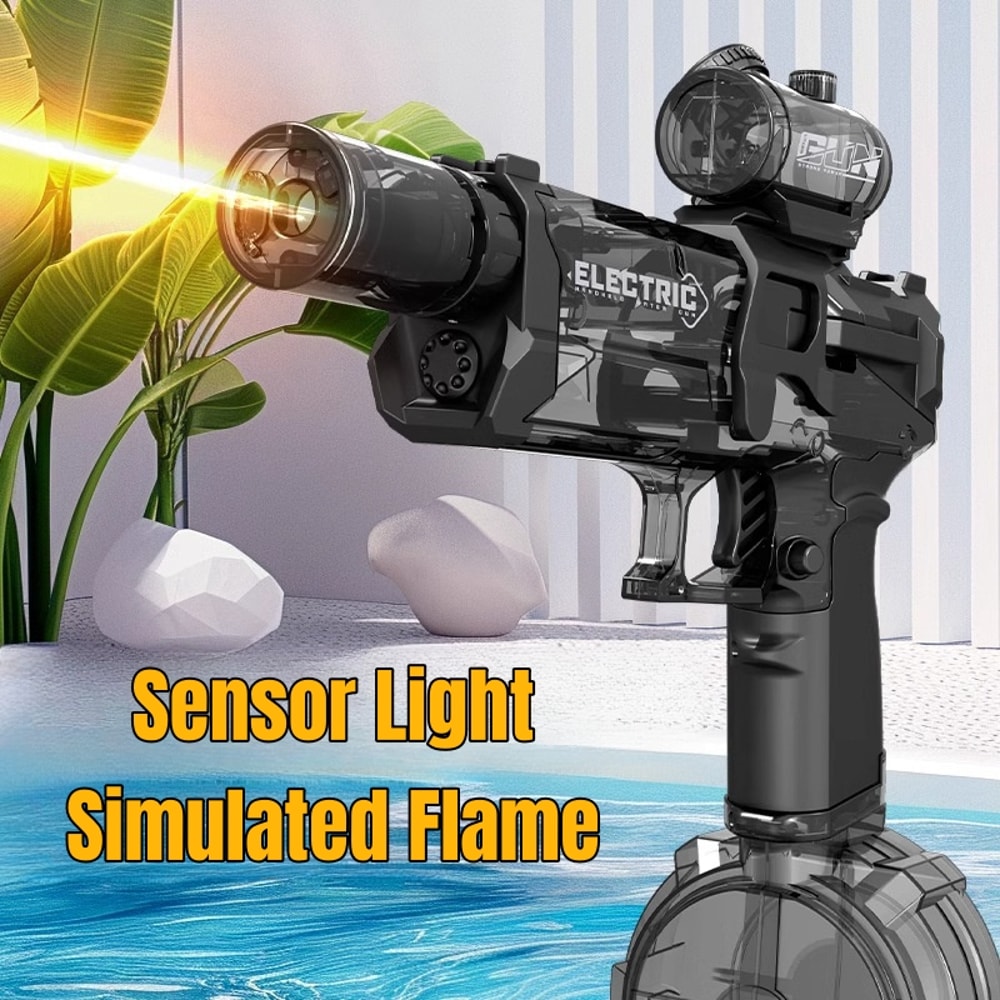 Flame Light Electric Water Gun For Kids Automatic LED Water Blaster Summer Pool Toy 1