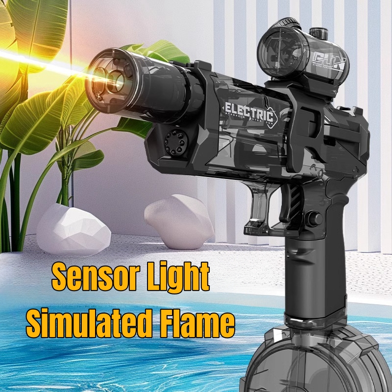 Flame Light Electric Water Gun For Kids Automatic LED Water Blaster Summer Pool Toy 1