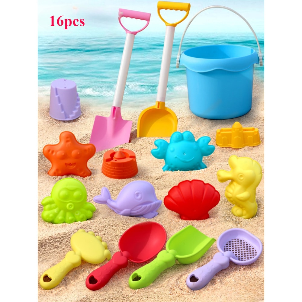 Kids Beach Toy Set with Bucket and Shovel for Sand and Water Play
