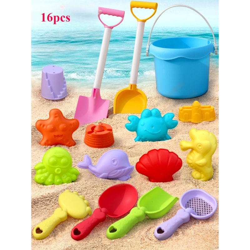 Kids Beach Toy Set with Bucket and Shovel for Sand and Water Play