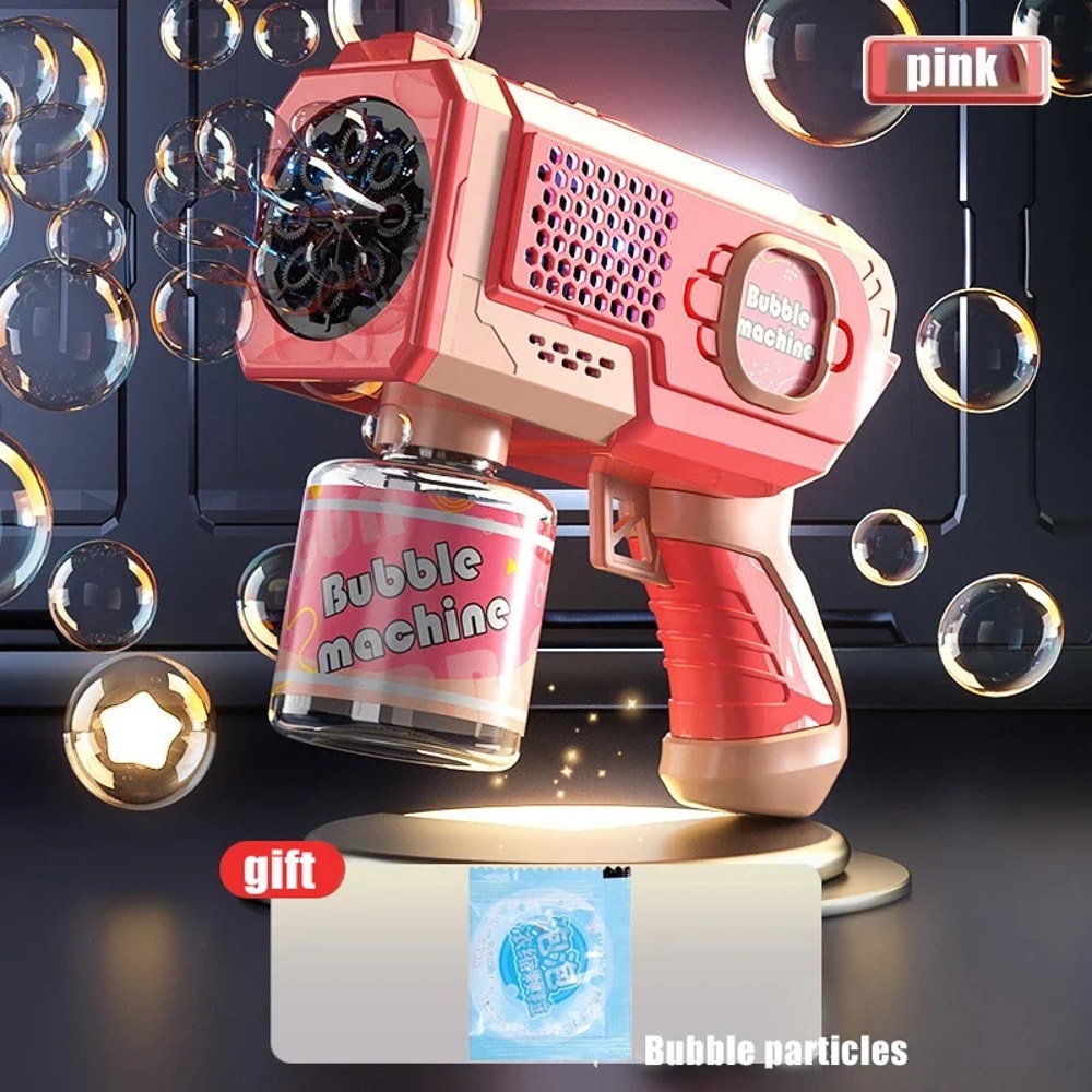 Kids Automatic Bubble Gun Light Up Bubble Machine Toy 4