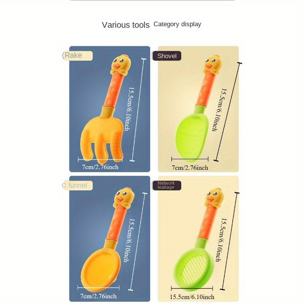 Kids Beach Toy Set with Bucket and Shovels Sand Castle Building Kit