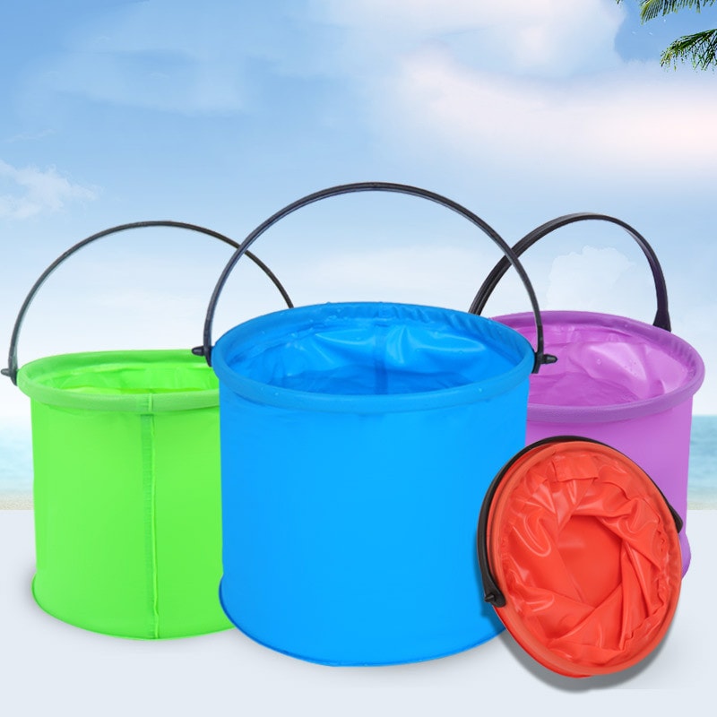 Collapsible Beach Bucket For Kids Foldable Sand Bucket Portable Beach Toy 0
