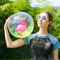 clear splash transparent beach ball for pool parties, beach games and under the sea decor