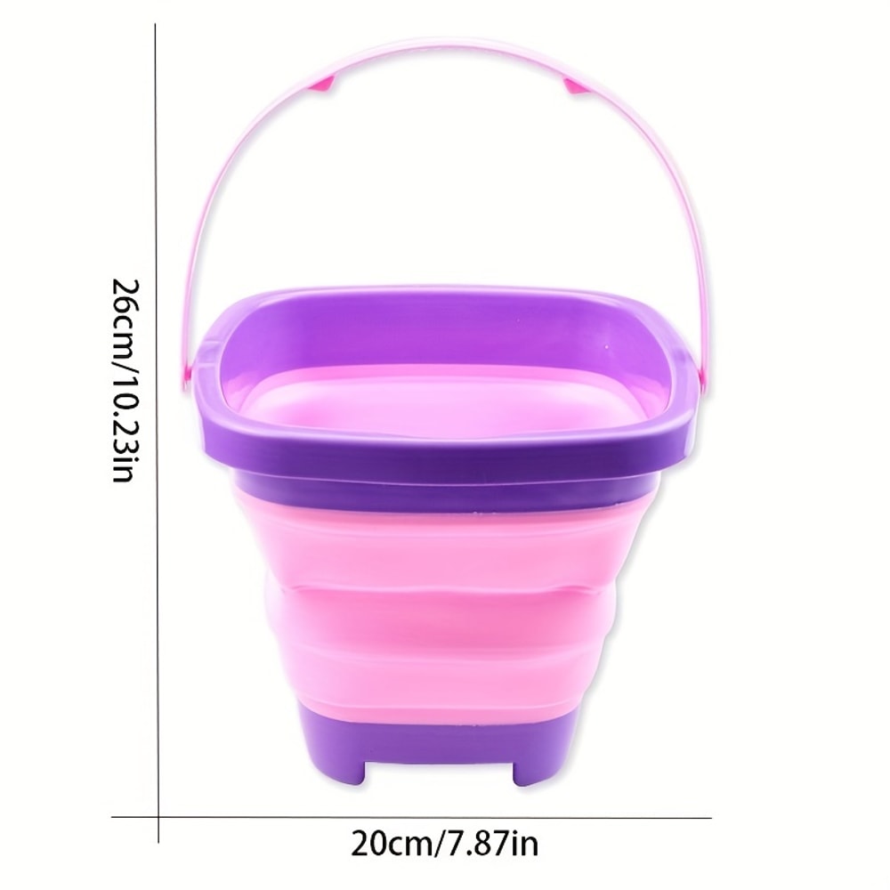 Collapsible Bucket 6763 Oz Silicone Sand Bucket Portable For Beach Camping Durable Plastic Foldabl 2