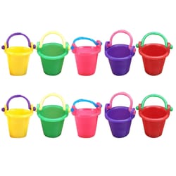 miniature beach buckets set for dollhouse decor, fairy garden accessories and crafts