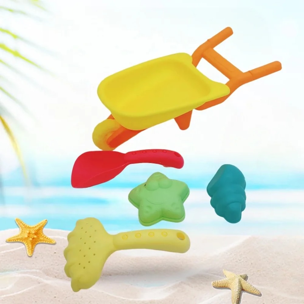 Kids Beach Sand Toy Set With Shovel And Molds For Sandbox And Snow Play 1
