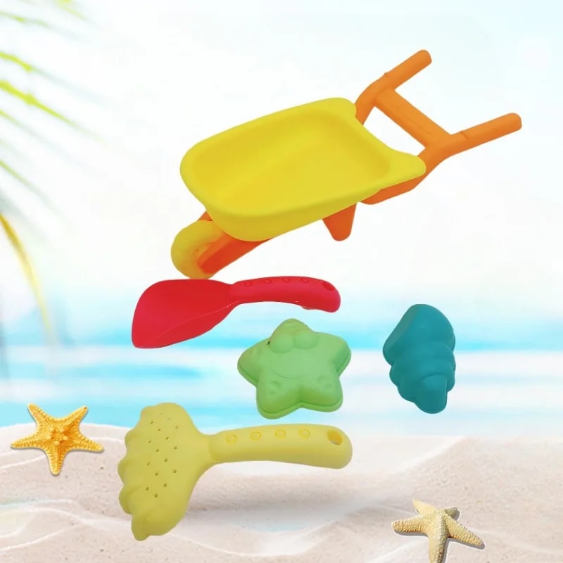 Kids Beach Sand Toy Set With Shovel And Molds For Sandbox And Snow Play 1