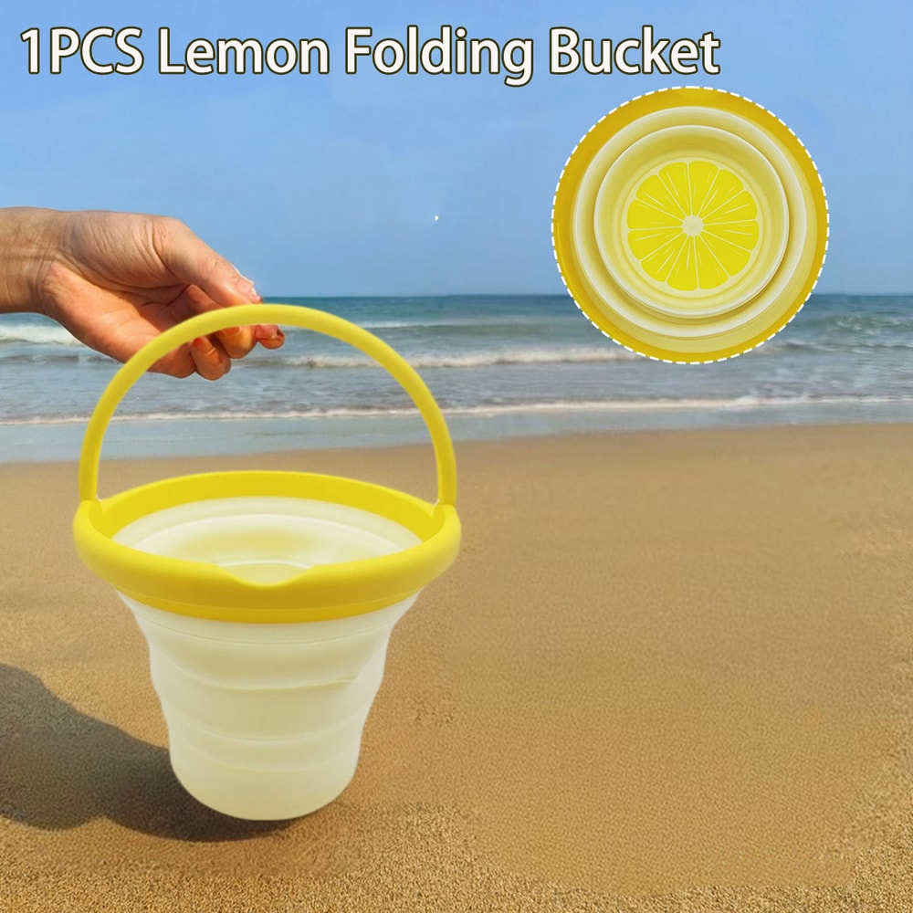 Collapsible Beach Bucket For Kids Foldable Sand Bucket Soft Silicone Beach Toy 8