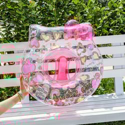 leopard cat baby swim ring with seat and pocket for toddlers