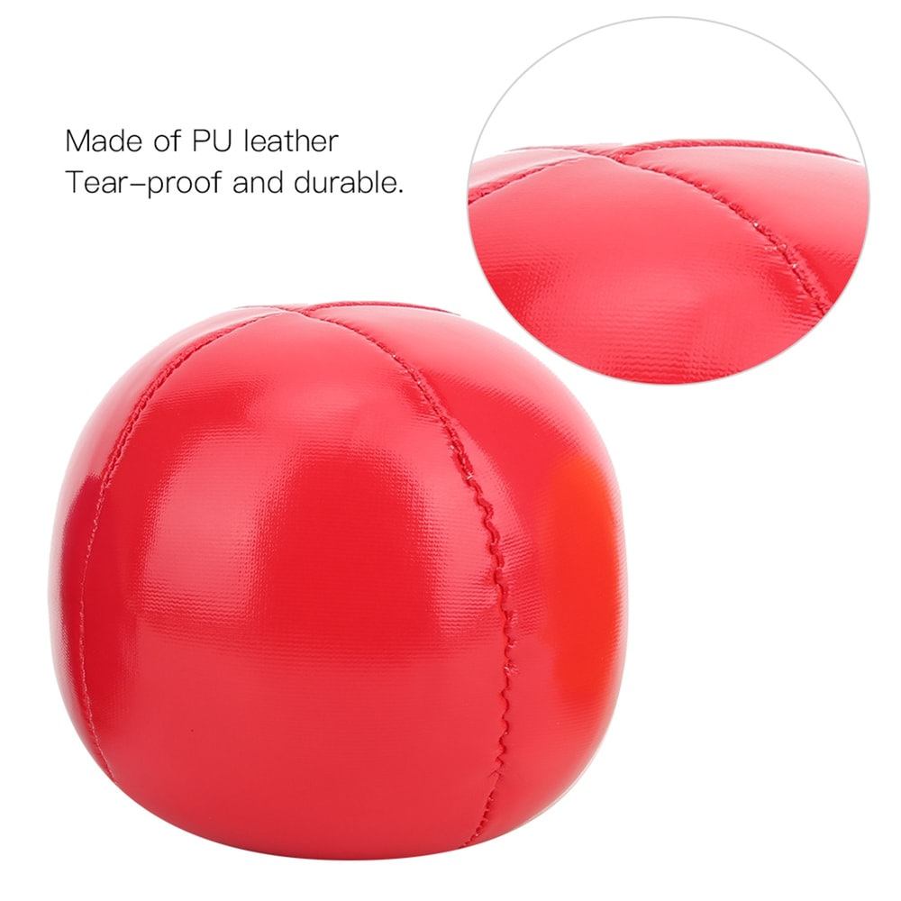 Leather Juggling Ball Set with Mesh Bag for Beginner Practice Indoor Toss Play