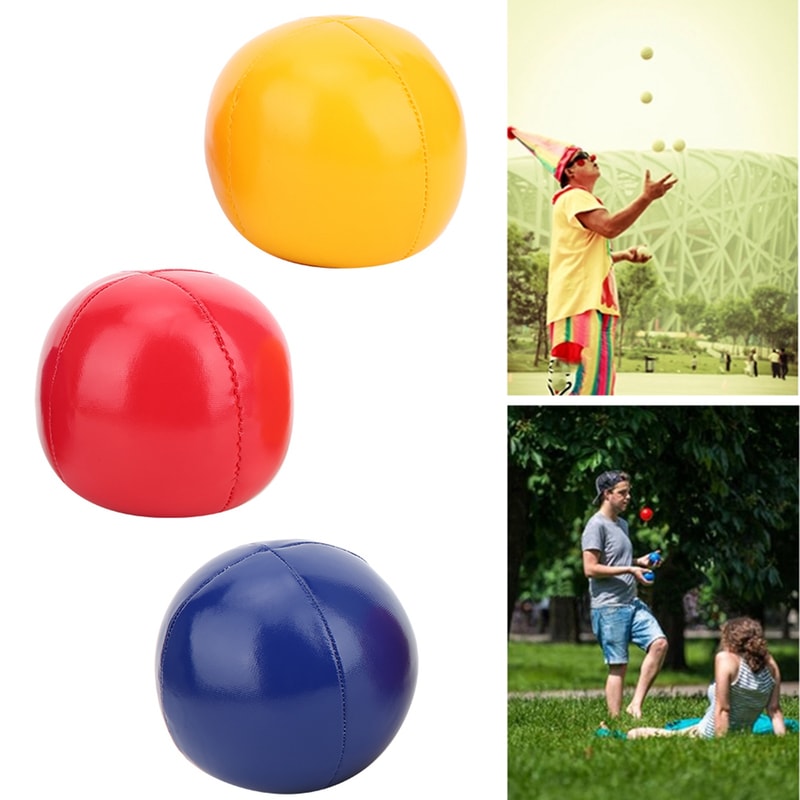 Leather Juggling Ball Set with Mesh Bag for Beginner Practice Indoor Toss Play