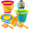 Collapsible Beach Bucket Set with Shovels and Mesh Bag for Kids Travel