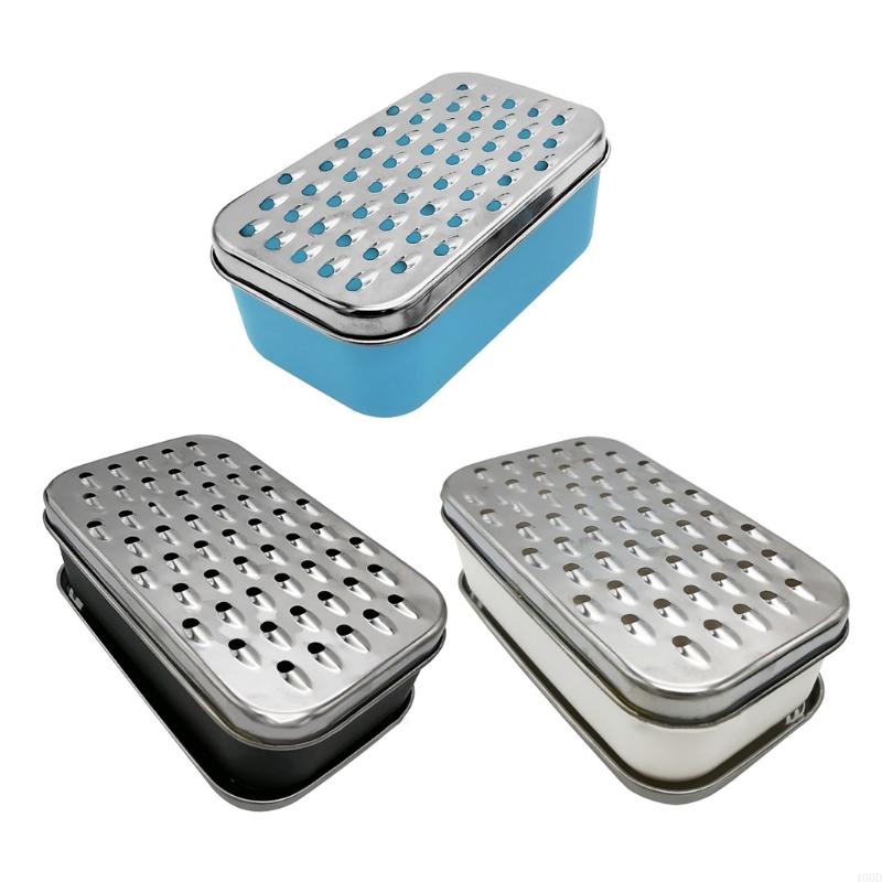 Stainless Steel Cheese Grater with Container Box Grater Vegetable Chopper