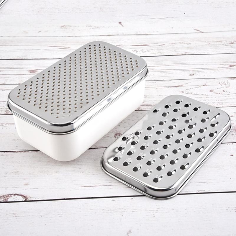 Stainless Steel Cheese Grater with Container Box Grater Vegetable Chopper
