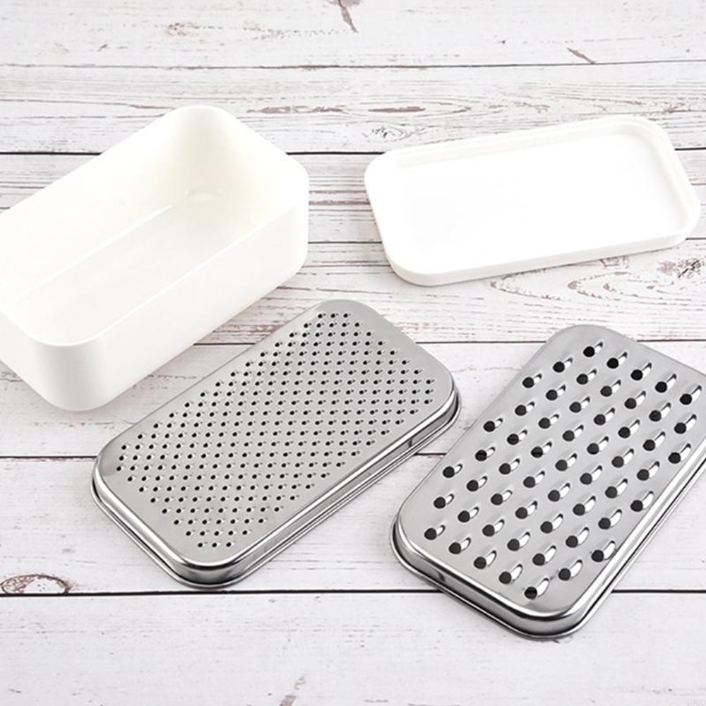 Stainless Steel Cheese Grater with Container Box Grater Vegetable Chopper